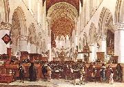 BERCKHEYDE, Gerrit Adriaensz. The Interior of the Grote Kerk (St Bavo) at Haarlem Germany oil painting reproduction